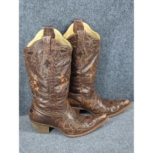 Corral Western Cowgirl Boots Embroidered Leather Southwestern Womens Size 8M